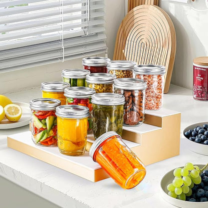 Miuyhji Wide Mouth Mason Jars 16 oz with Lids [2 Pack], Canning Jars with Metal Airtight Lids and Bands, 16 oz Glass Jars for Fermenting, Pickling, Freezing, Preserving, Meal Prep, Jar Décor