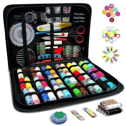 212PCS Large Sewing Kit for Adults, Portable Sewing Kit with Needles and 43XL Thread, Scissors, Buttons & Sewing Supplies, Basic Hand Sewing Repair Kit for Beginners, Emergency & Home Use