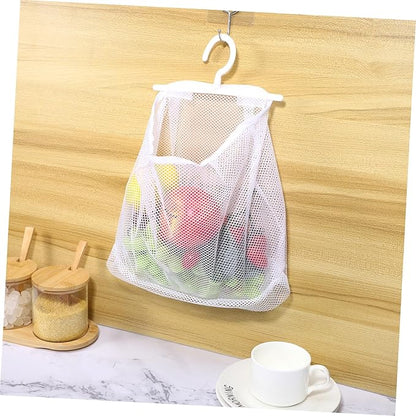 2pcs Mesh Bag with Hook Hanging Laundry Bags Multi-functional Mesh Bags
