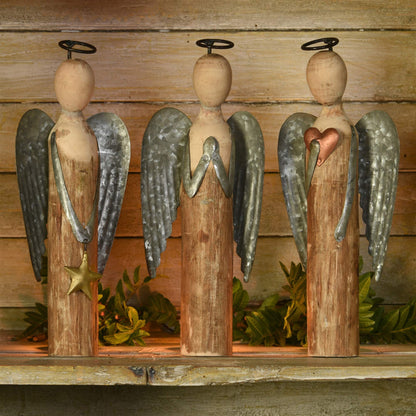 AREOhome HomArt 5708-0 Angel with Star, Small, Wood and Metal