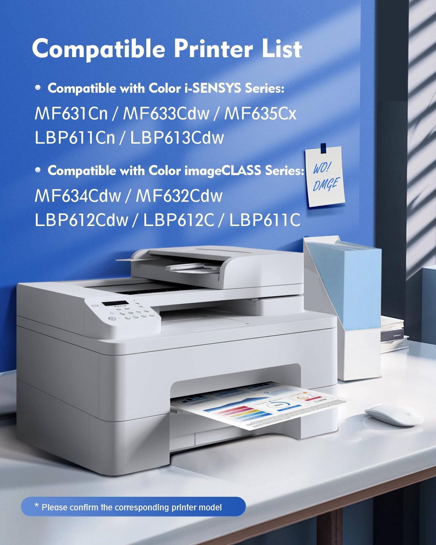 DMGE 045 Toner cartridges 045H - High Yield 4 Pack Replacement for Canon 045 Toner cartridges 045H Compatible with Canon Color imageClass MF632Cdw MF634Cdw LBP612Cdw MF632 MF634 Laser Printer
