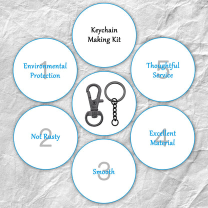 150Pcs Swivel Snap Hook Set,Gun Black Swivel Clasps Lanyard Snap Keychain Hooks Lobster Clasp Split Key Rings with Chain and Jump Rings Bulk for Keychain Lanyard,Charm,Jewelry,DIY Crafts Supplies