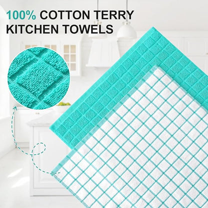 Homaxy Premium Cotton Kitchen Towels 16"x 28", Large Natural Ring Spun 390 GSM