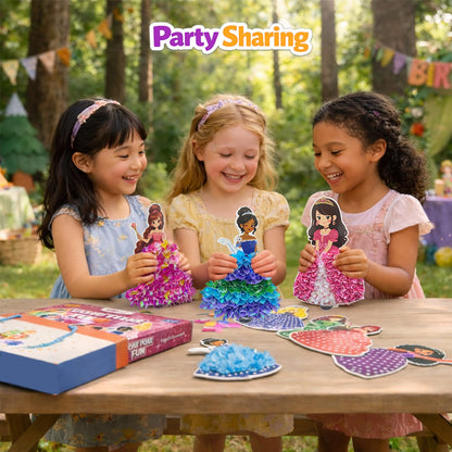 PoKraft Magical Princesses Poke Art, Paper Craft Kit with Gift Bag, Mess-Free Fun for Kids 3-9, Colorful DIY Activity Toys Games, Perfect Birthday Gifts for Girls, Builds Fine Motor Skills