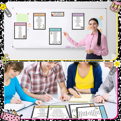 Dunzoom 9 Pieces Sentence Starters Posters Descriptive Vocabulary Classroom Educational Posters English Grammar Chart Bulletin Board Decoration for Middle High School Classroom(Composition Style)