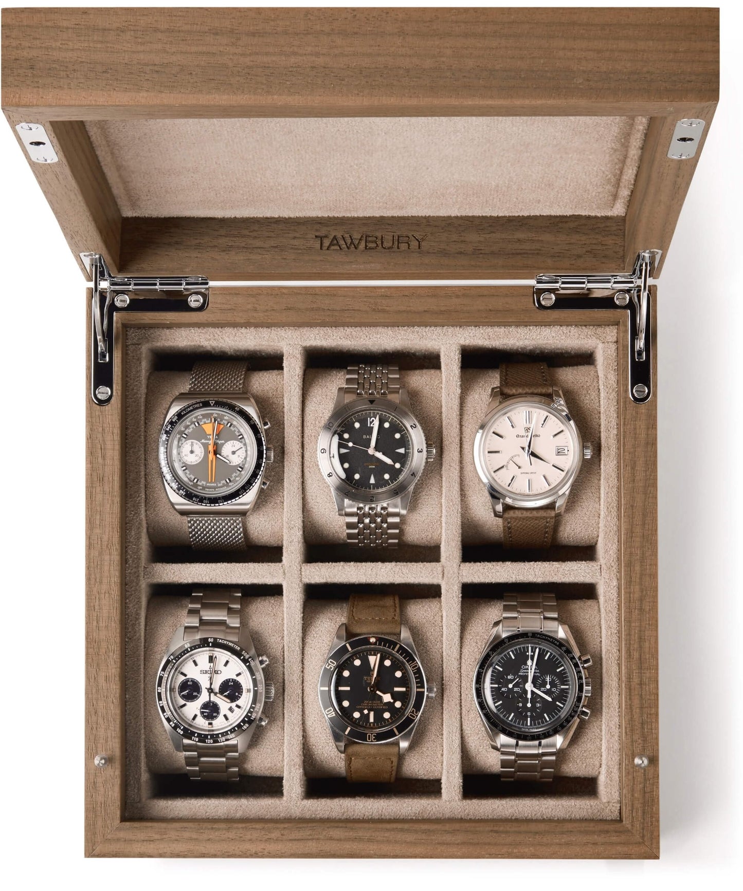 TAWBURY Luxury Wooden Watch Box for Men – Watch Organizer for Men | Watch Holder Organizer for Men | Mens Watch Case 6 Slot | Men Watch Box 6 Slot | Men Watch Storage Box | Small Watch Box Unisex