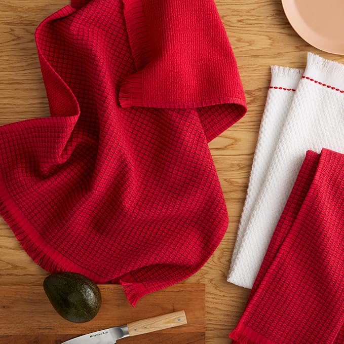 KitchenAid Gourmet Series Gridlines Kitchen Towels 3-Pack Set, 100% Cotton