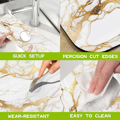 Kitchen Sink Splash Guard Faucet Mat Super Absorbent Fast Drying Mat Guard