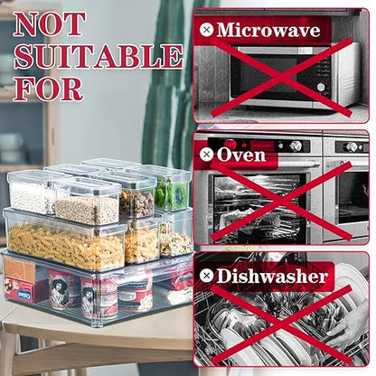 POMEAT 10 Pack Fridge Organizer, Stackable Refrigerator Organizer Bins