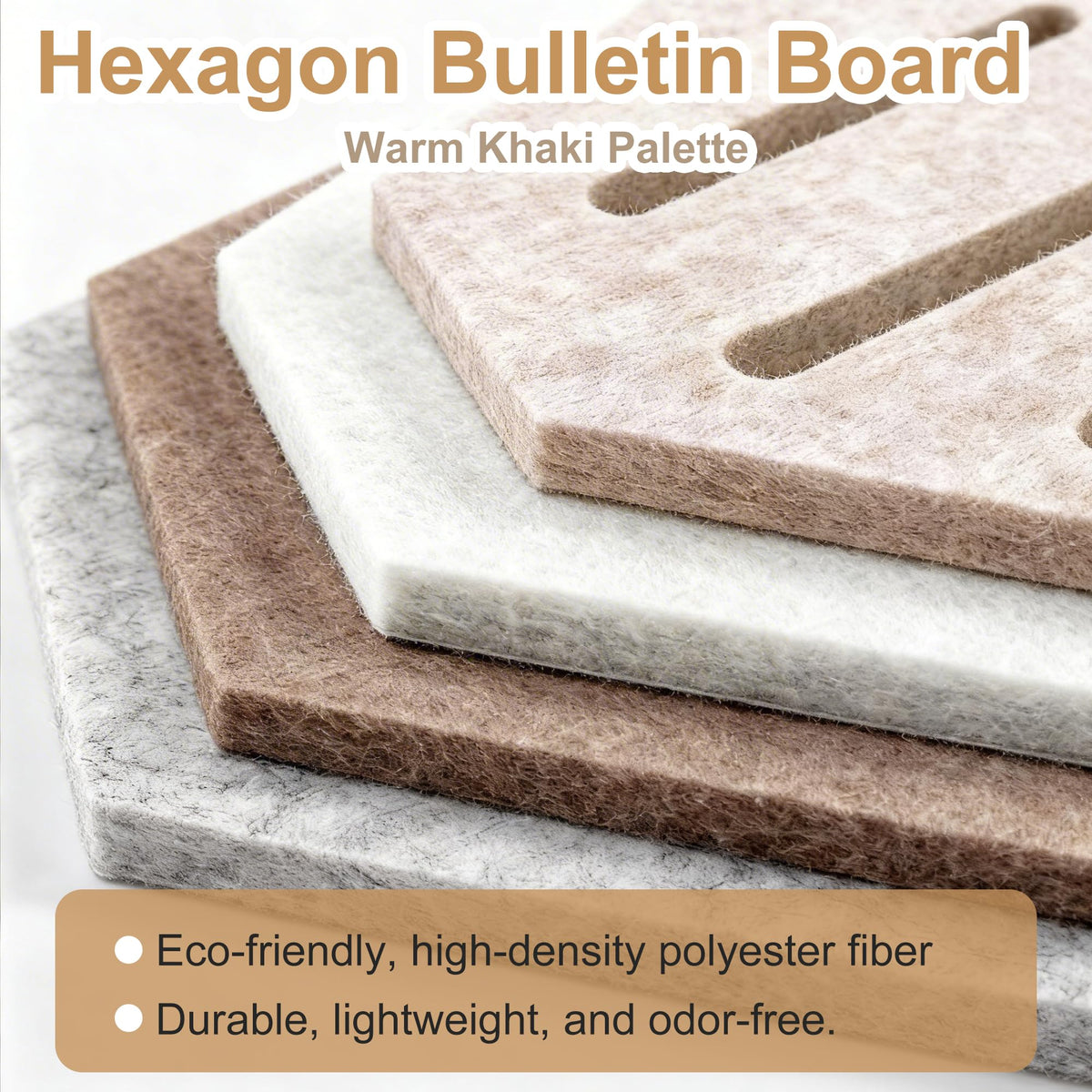 12 Pack Hexagon Cork Board, Warm Khaki & Hexagon Felt Bulletin Board with 70 Pins, 11.8x10.2 Felt Board,for Home Office Decor Wall Art & Vision Board with Cut-Out Designs