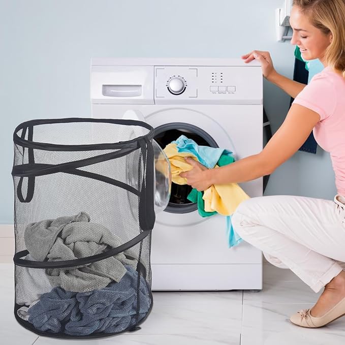 Seiritex 2Pcs Mesh Popup Laundry Hamper 115L Extra Large Collapsible Laundry