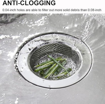 LASSHSWA 2 Pcs Kitchen Sink Strainer Stainless Steel, Mesh and Punching