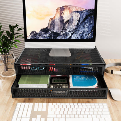 Under Desk Drawer Organizer No Drilling 2 Slide Out Drawer Under Table Storage Drawer Clamp On Under Desk Management Drawer Organizer Suitable for Home and Office