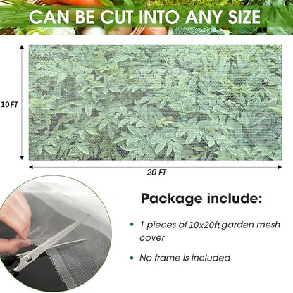 Unves 10'x20' Garden Netting, Bird Netting Mosquito Mesh for Vegetable Fruits Plant Garden Protections, Plant Covers Bug Insect Net Pest Barrier Protect Garden Plant from Birds Bugs