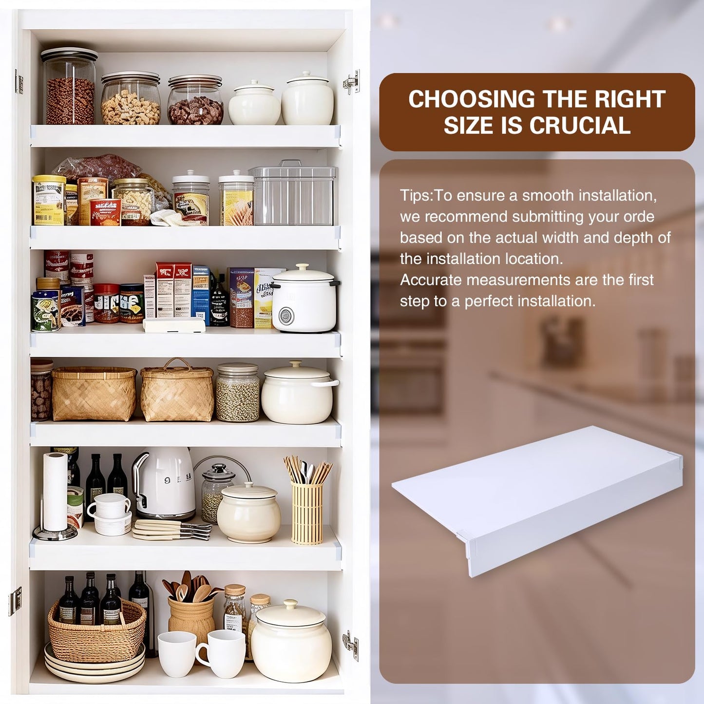 Supiezent Wire Shelf Covers for Pantry,Closet,Wire Rack Covers for Shelves,Pantry,Shelf Covers for Wire Shelving,(5 Pcs) (White, 40 * 12inch)