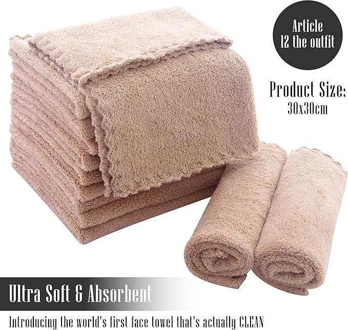 TENSTARS 12 Pack Premium Washcloths Set