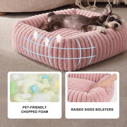 FURTIME Medium Dog Beds for Medium Dogs Washable, Orthopedic Dog Bed, Rectangle Warming Soft Calming Sleeping Puppy Bed Durable Pet Bed with Anti-Slip Bottom