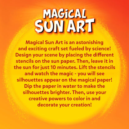 Skillmatics Sun Paper Art Kit - STEM Craft Kit for Kids with Decorative Paper, Stencils & Markers, Create with Sunlight, Mess-Free, Indoor Fun, Gifts for Ages 4, 5, 6, 7, 8, 9, 10, 11, 12