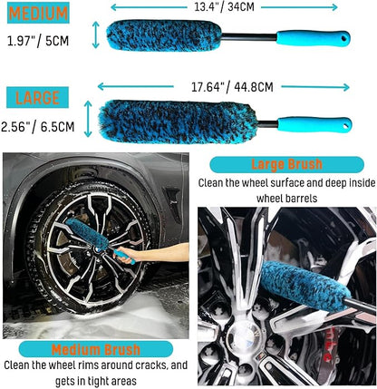 PRO Choice 4 Pack Long Handle Wheel Brush Kit