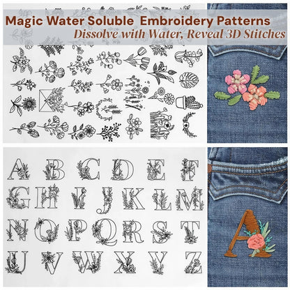 2026 Upgraded Embroidery Stitch Book & Complete Kit for Beginners | Includes Embroidery Hoop,86 Tools,65 Water-Soluble Patterns & 106 Stitches With Guides,Portable Craft Set for Adults & DIY Lovers