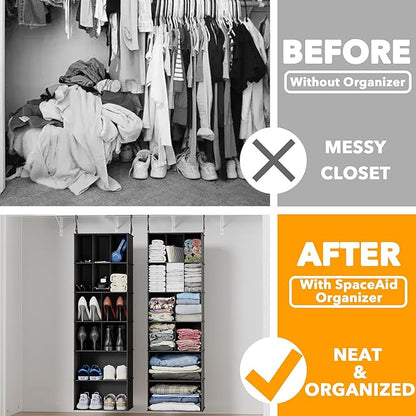SpaceAid 2 Pack Hanging Closet Organizer and Storage