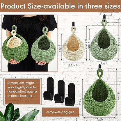 Honeydak Boho Decor Hanging Wall Baskets