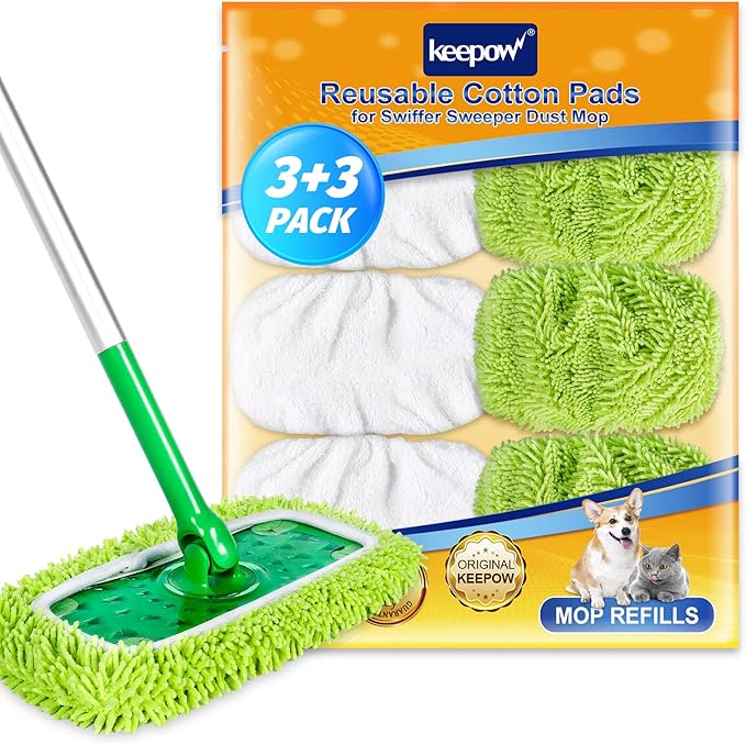 KEEPOW Reusable Dry Sweeping/Wet Mopping Cloths Compatible