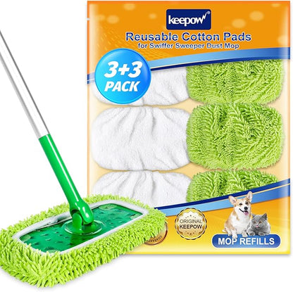 KEEPOW Reusable Dry Sweeping/Wet Mopping Cloths Compatible
