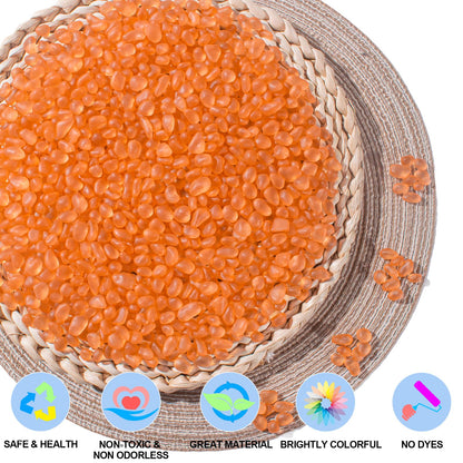 Keedolla Aquarium Rocks Betta Fish Tank Gravel, 3 LB Frosted Sea Glass Marbles Gemstones for Vase Fillers, DIY Crafts and Home Decor - Orange, 6-9mm