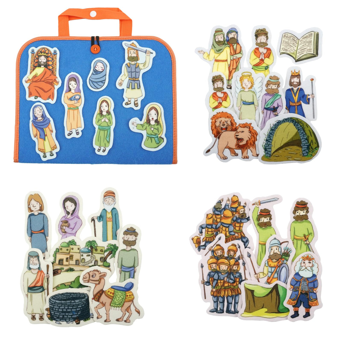 CHEFAN Bible Stories Felt Board Set for Kids, 4 Interactive Old Testament Stories for Sunday School, Christian Preschool Learning Toy
