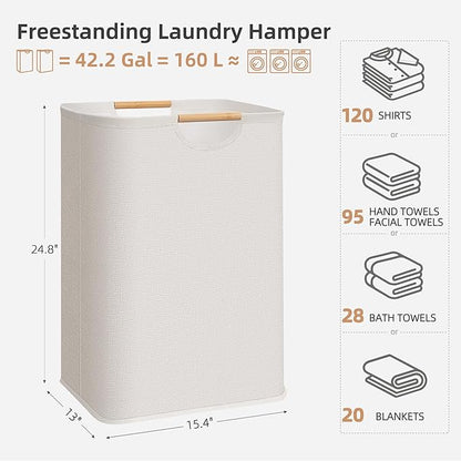 STORAGE MANIAC 2-Pack Large Laundry Hamper, 80L Collapsible Laundry Basket