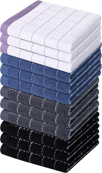 Homaxy 100% Cotton Terry Kitchen Dish Cloths, Ultra Soft and Absorbent Dish