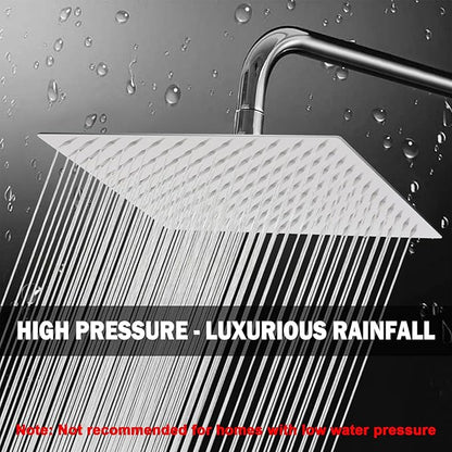 NearMoon Rain Shower Head, High Flow Stainless Steel Rainfall Shower, High Pressure Design, Awesome Shower Experience Even At Low Water Flow (12 Inch Rectangle, Brushed Nickel)