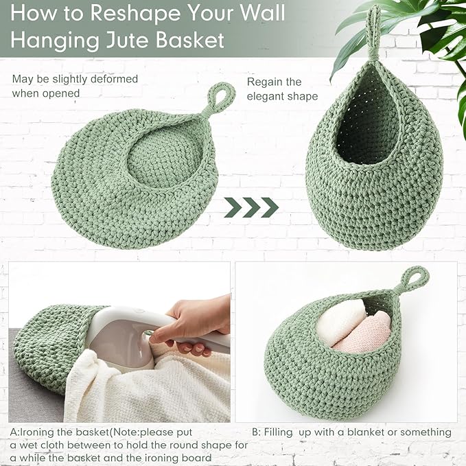 Honeydak Boho Decor Hanging Wall Baskets