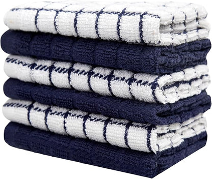 Bumble Premium Cotton Dish Cloths 12" x 12"| Navy Design | 405 GSM | Highly