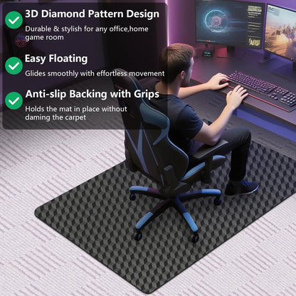 AiBOB Office Chair Mat for Carpet, 48"x36"Gaming Computer Desk Mat for Low Pile Carpet, Heavy Duty Floor Protector Mat for Rolling Chair