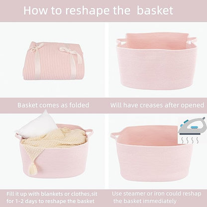 Large Rectangle Blankets Baskets 22"x17"x12" Toy Basket
