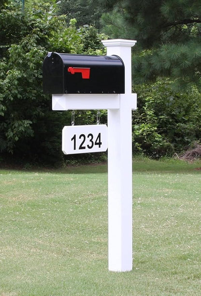 The Harrison Vinyl/PVC Mailbox Post - White (Includes Mailbox)
