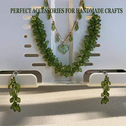 Green Acrylic Leaf Beads 400PCS – Transparent Leaf Charms for Jewelry Making, Acrylic Plant Beads for Earrings, Bracelets & Necklaces (Mixed Styles)