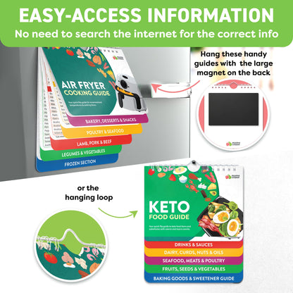 Air Fryer Cheat Sheet Magnets Cooking Guide Booklet - Air Fryer Cookbooks - Air Fryer Liners - Air Fryers Kitchen Gifts Gadgets 2025 and 2026 - Air Fryer Accessories - Air Fryer Cooking Guide