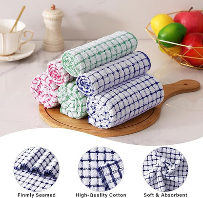 Homaxy Kitchen Towels and Dishcloths Set, 16 x 25 and 12 x 12 Inches, Super
