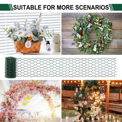 Floral Wire Netting, 4 x 118 Inch Mesh Netting with Plier, Protect Plant & Decorate Flower Arch, DIY Craft