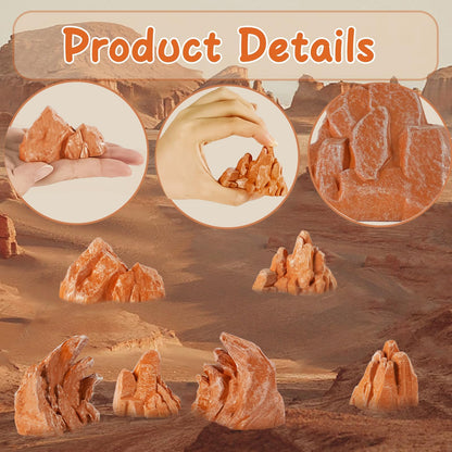 Warmtree 10 Pcs Simulation Rockery Diorama Rocks Stone for Diorama Supplies Miniature Terrain Fairy Garden Zen Garden Accessories Terrarium Decor Tank Aquarium Decoration (Brown)