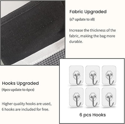 2pcs 3-pockets Large Wall Hanging Organizer Bag, Linen Fabric Door Hanging