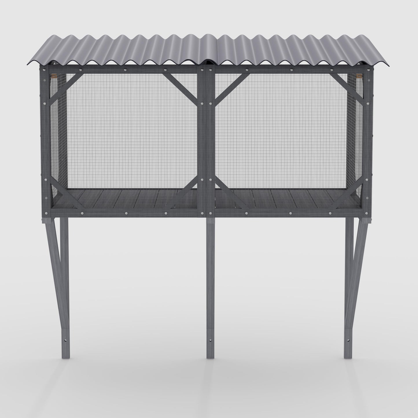 KEIKI Catio Window Perch for Indoor Cats,Large Wooden Outdoor Cat Window Enclosure Box for Cats Sunbathing, Napping, Overlooking,Light Gray