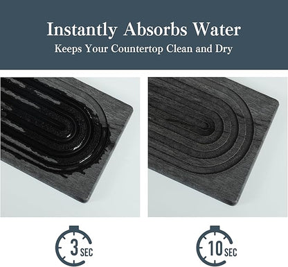 Stone Faucet Mat for Kitchen Sink, Quick Drying Mats, Water Absorbing Guard &