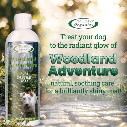 Woodland Adventure Pure Castile Dog Shampoo - Gentle Moisturizing Formula for All Skin Types, Crafted with Pure Ingredients, Mild and Nourishing for Dogs 4 Weeks & Up, 16 oz