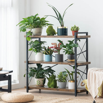 HCHQHS 3-Tier Industrial Bookshelf, 35" W x 12" D x 35" H