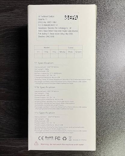 HouseGem Toothbrush Holder, Timer Function, 2000mAh Rechargeable Cordless