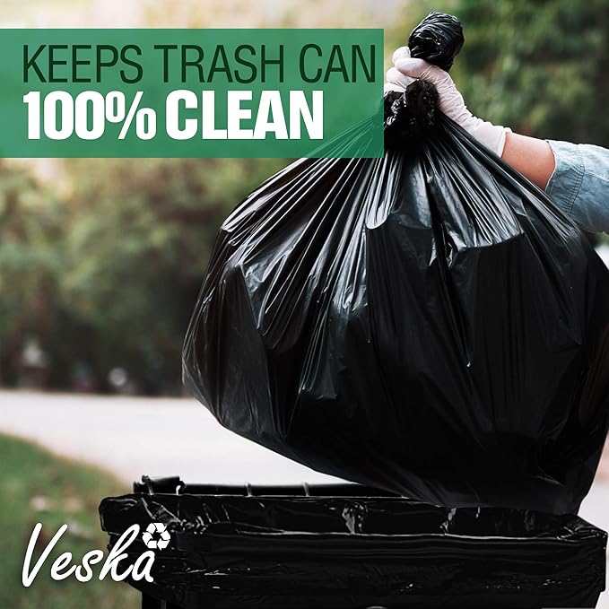 Veska 55 Gallon Trash Bags Heavy Duty, 55-60 Gallon Trash Bags Large Black